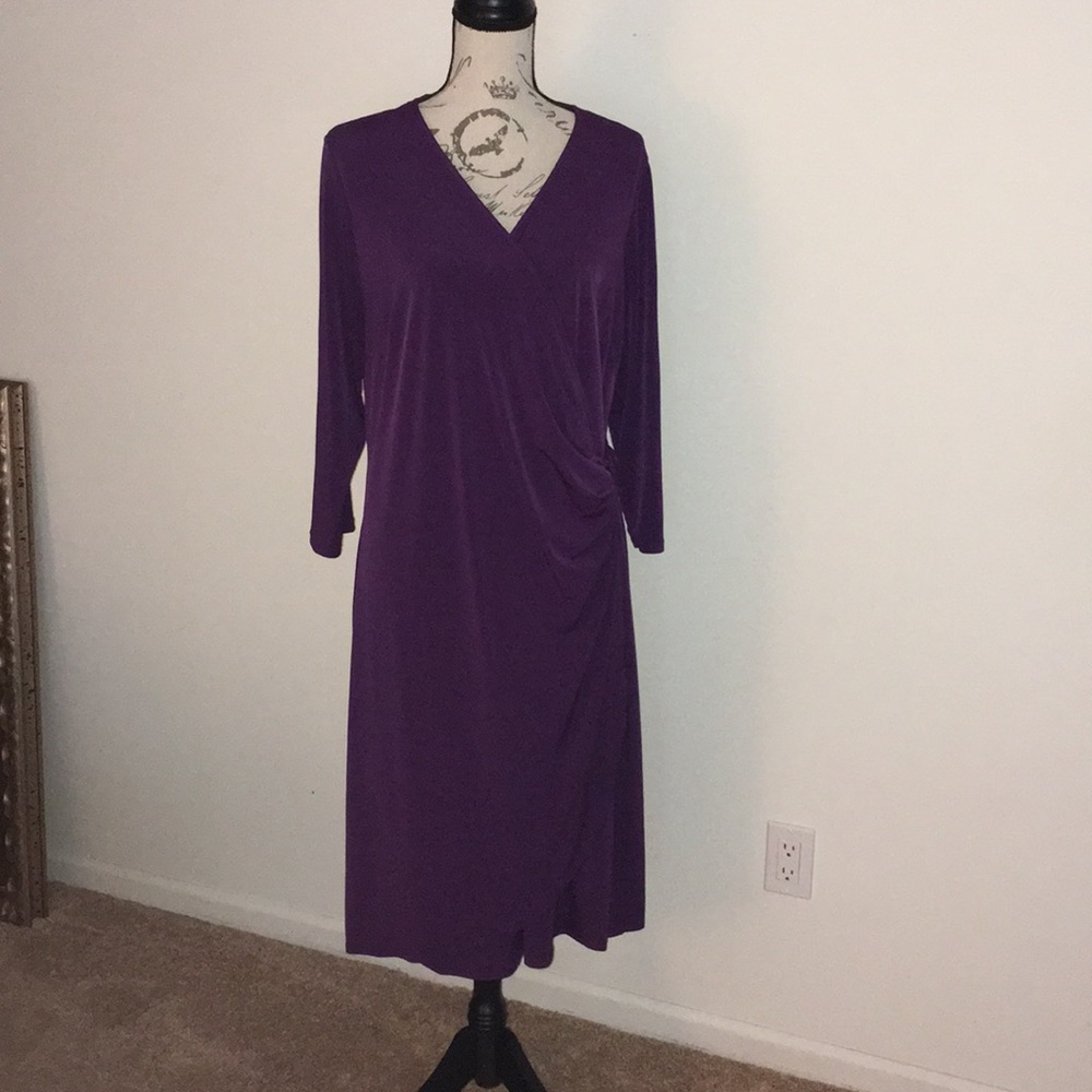GLAMOUR | AUBERGINE WRAP DRESS